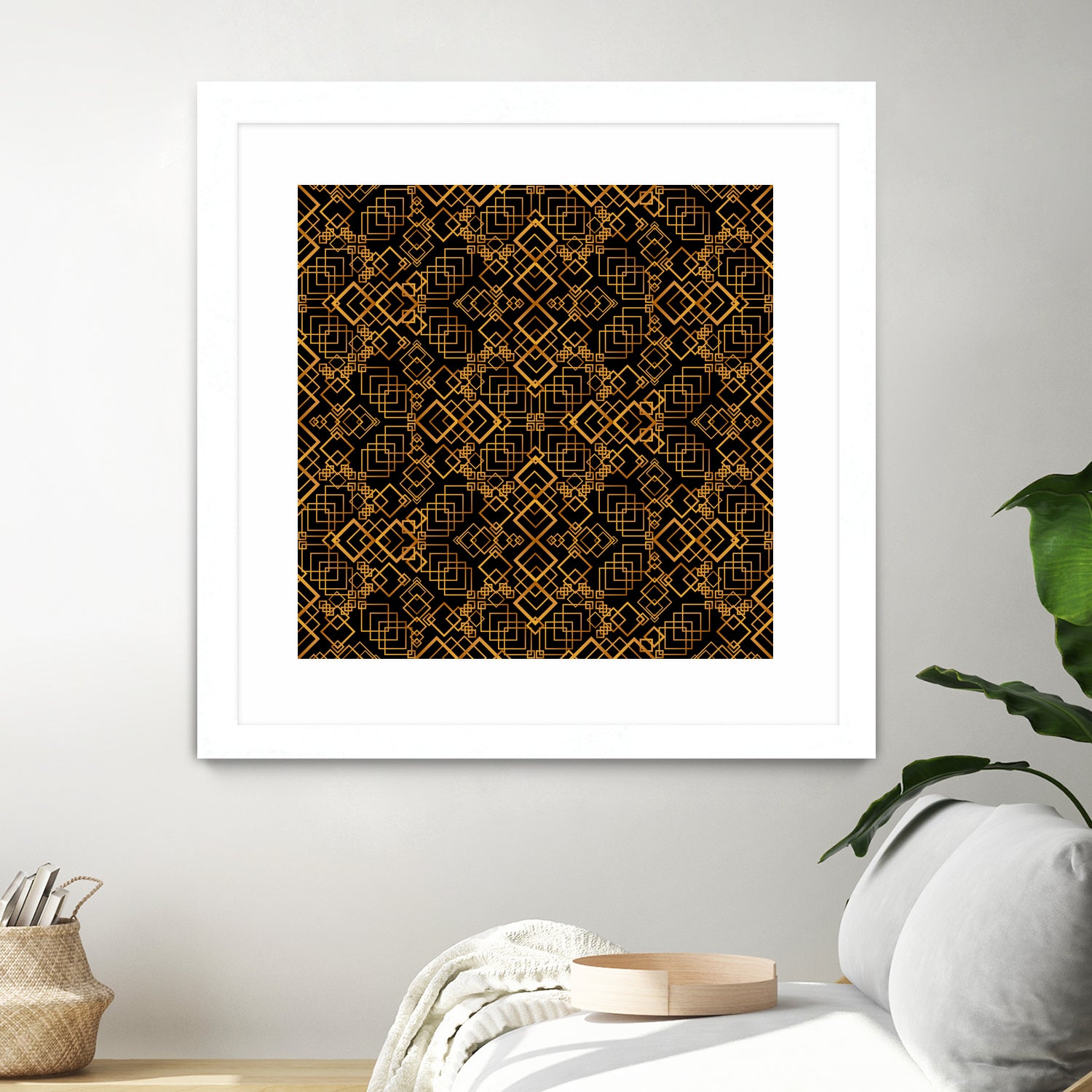 Golden Maze Pattern by Marika Barsrsind on GIANT ART - 8000 illustration