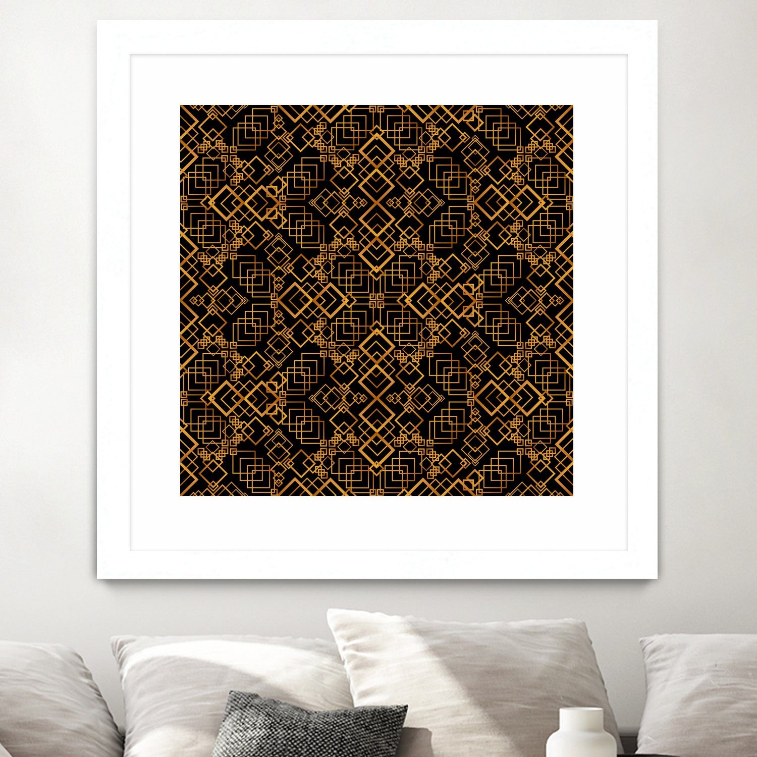 Golden Maze Pattern by Marika Barsrsind on GIANT ART - 8000 illustration