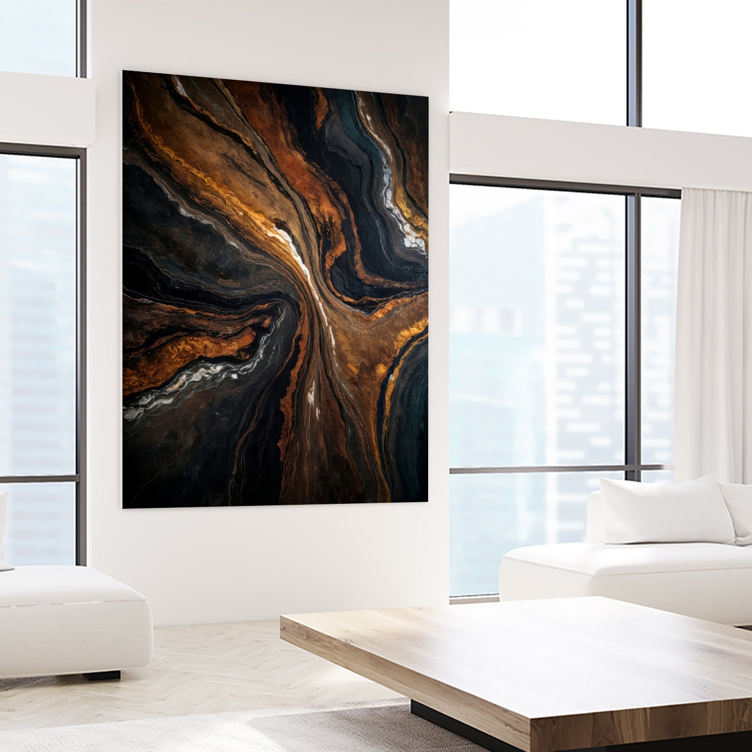 Golden Tones In Dark Stone by Alpenglow Workshop on GIANT ART - abstract abstract art
