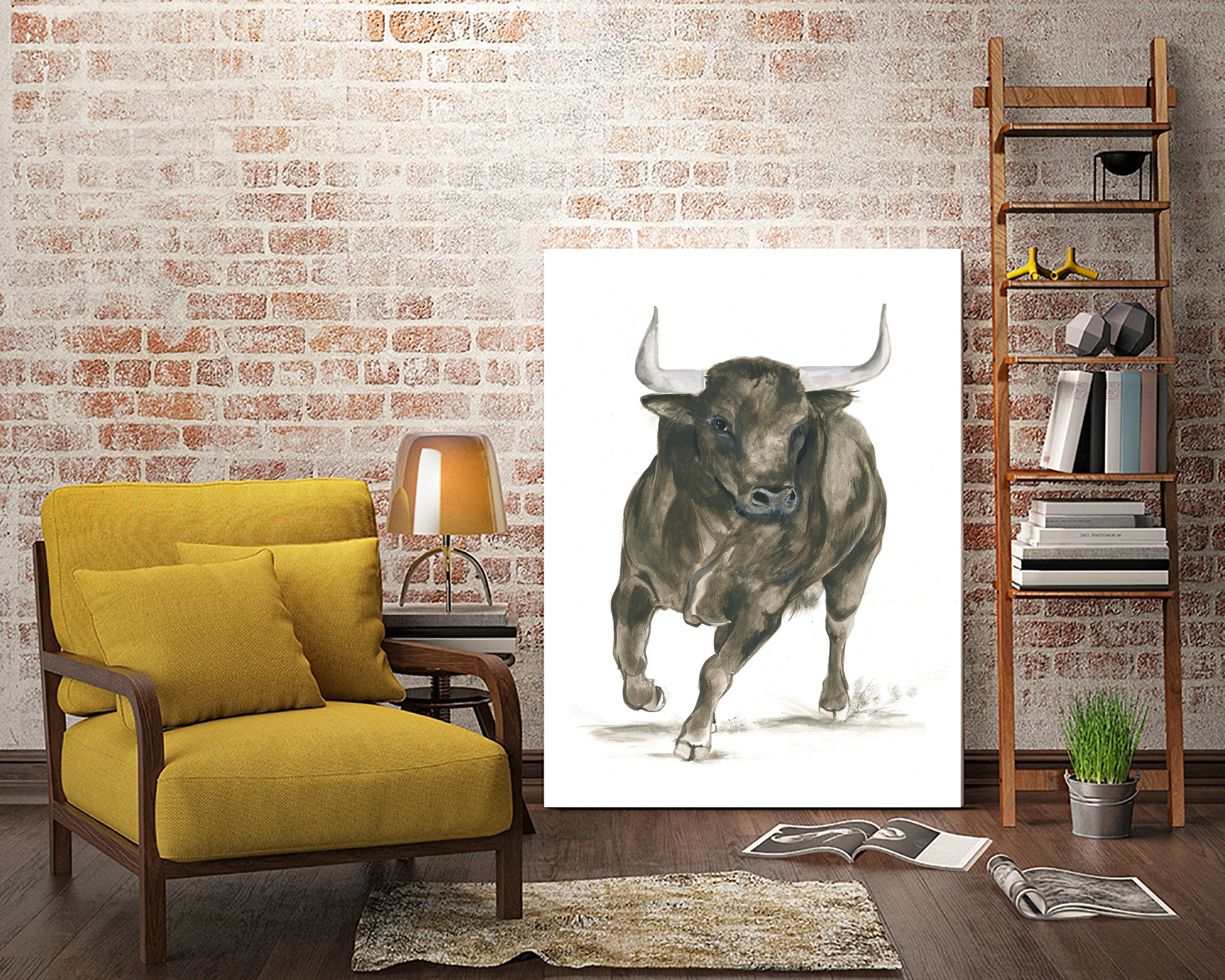 Charging Bull Power by Isabelle Brent on GIANT ART - 4885 illustration