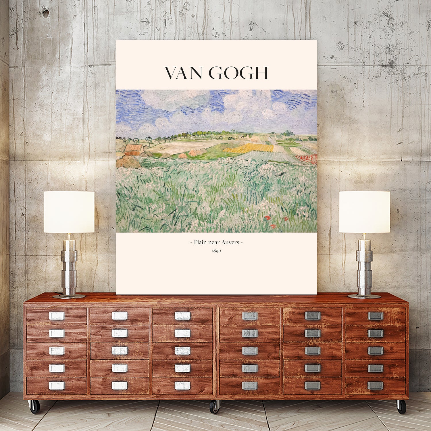 書アート   献上 Plain Near Auvers - Art Print by Vincent Van Gogh | GIANT ART