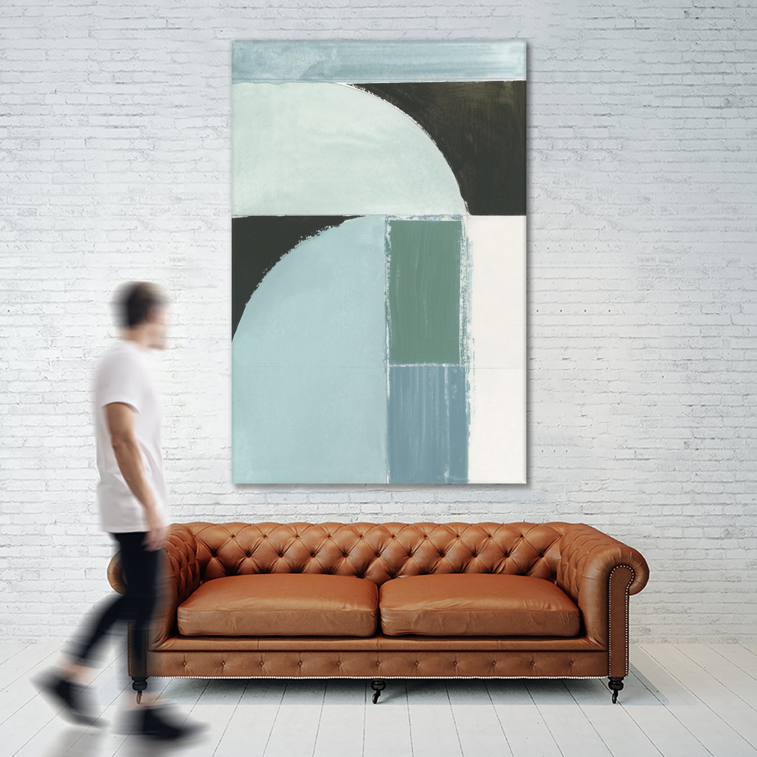 Abstract Blue Shapes No1 Print by cartissi on GIANT ART - abstract painting