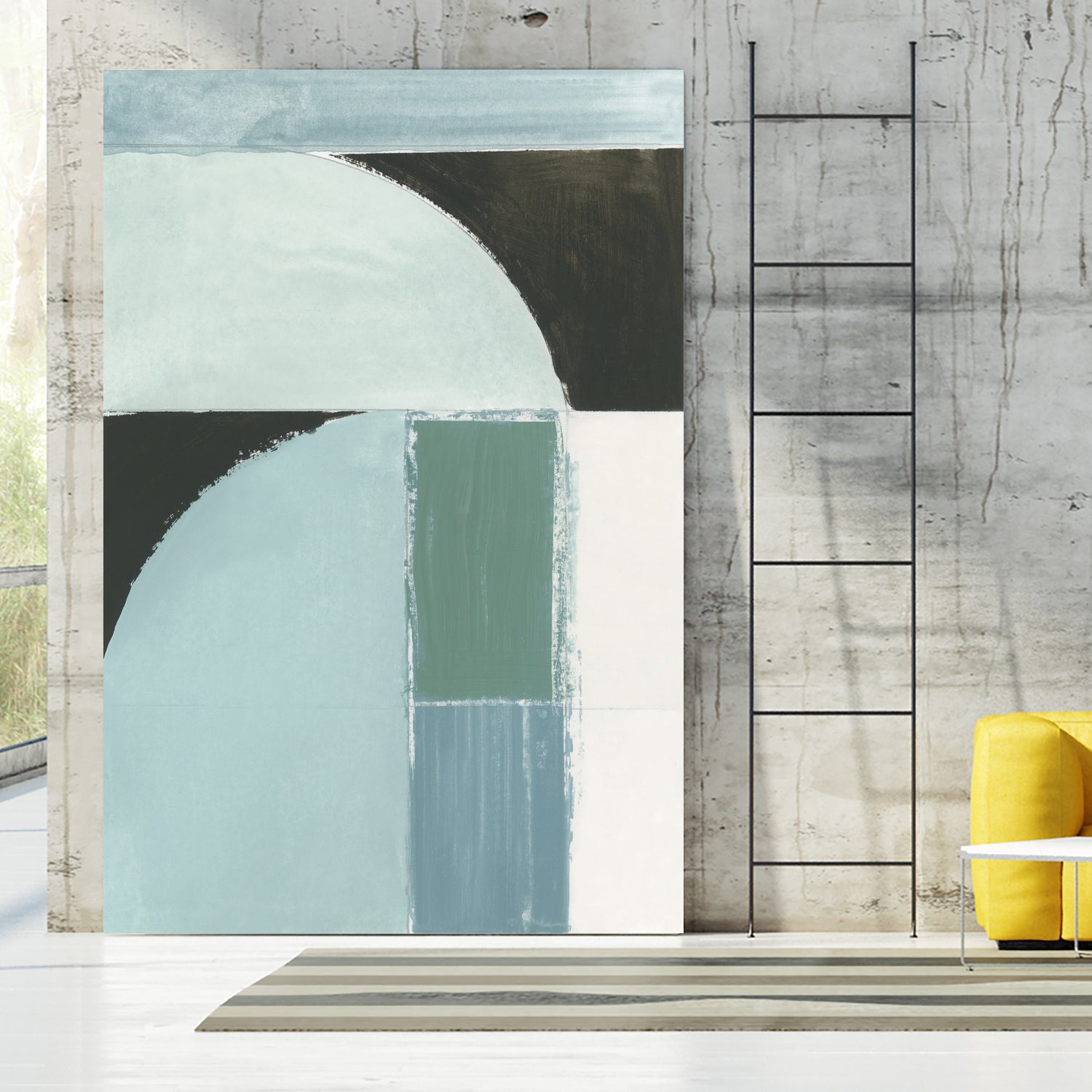 Abstract Blue Shapes No1 Print by cartissi on GIANT ART - abstract painting