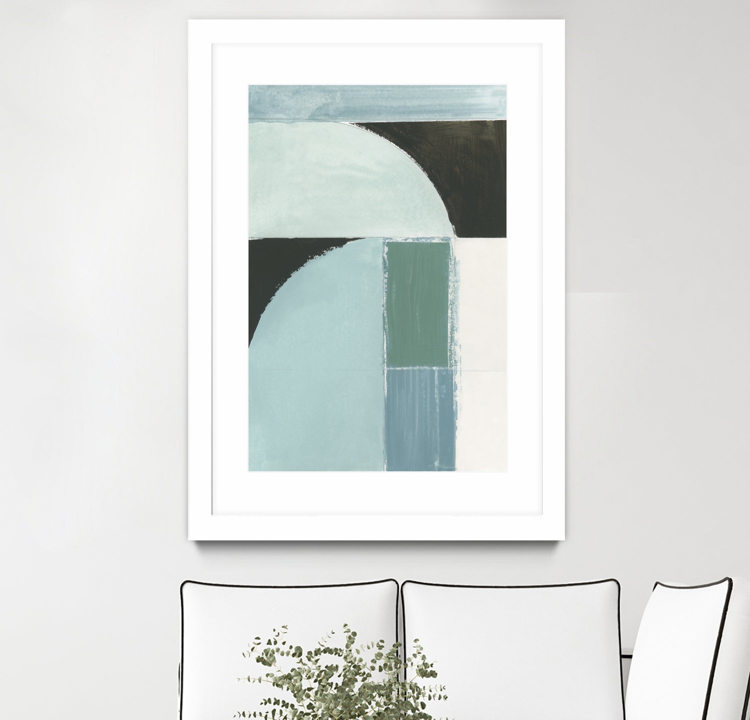 Abstract Blue Shapes No1 Print by cartissi on GIANT ART - abstract painting