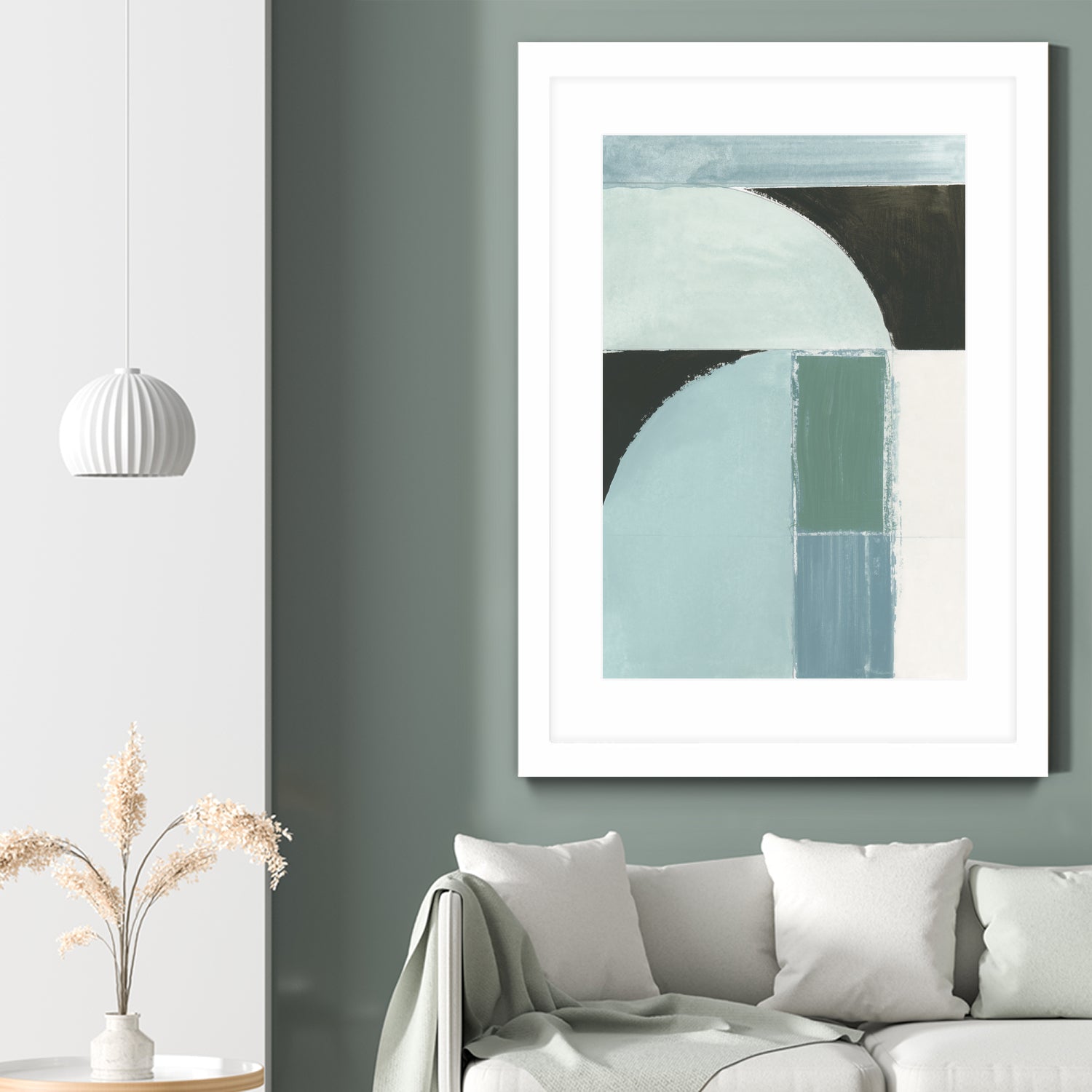 Abstract Blue Shapes No1 Print by cartissi on GIANT ART - abstract painting