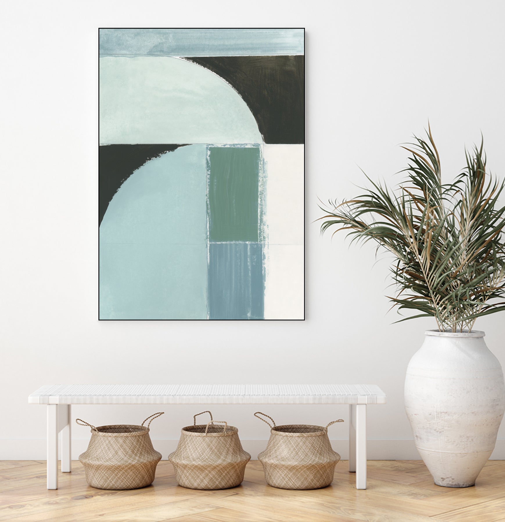 Abstract Blue Shapes No1 Print by cartissi on GIANT ART - abstract painting