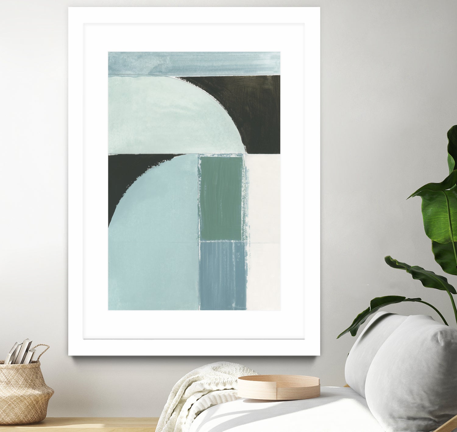 Abstract Blue Shapes No1 Print by cartissi on GIANT ART - abstract painting