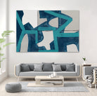 Metric Blue Abstract Art Print by cartissi on GIANT ART - abstract painting