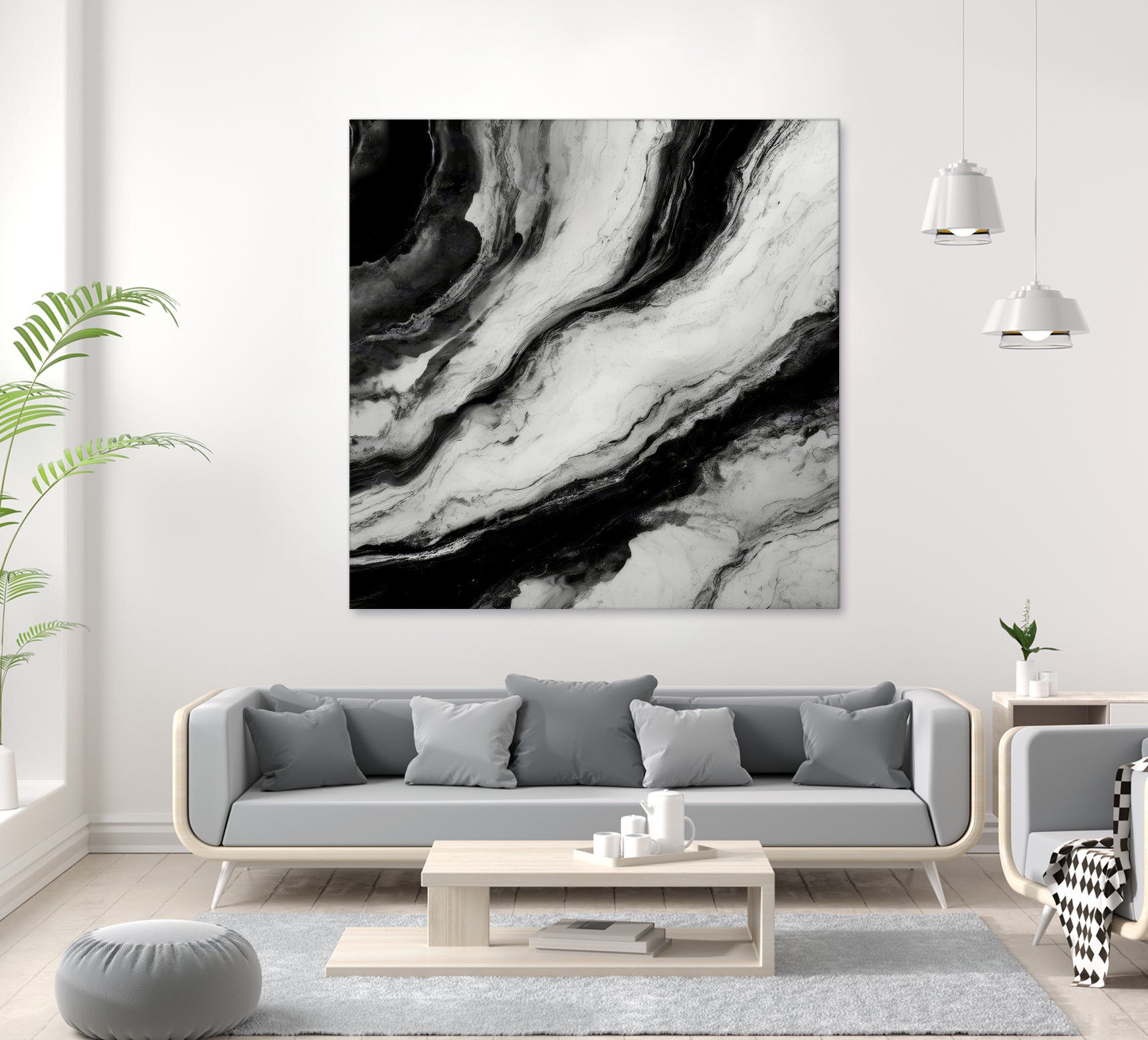 Monochrome Waves by Alpenglow Workshop on GIANT ART - 12000 illustration