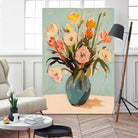 Colorful Flowers in Vase by Melloi Art Prints on GIANT ART - flowers and plants colorful