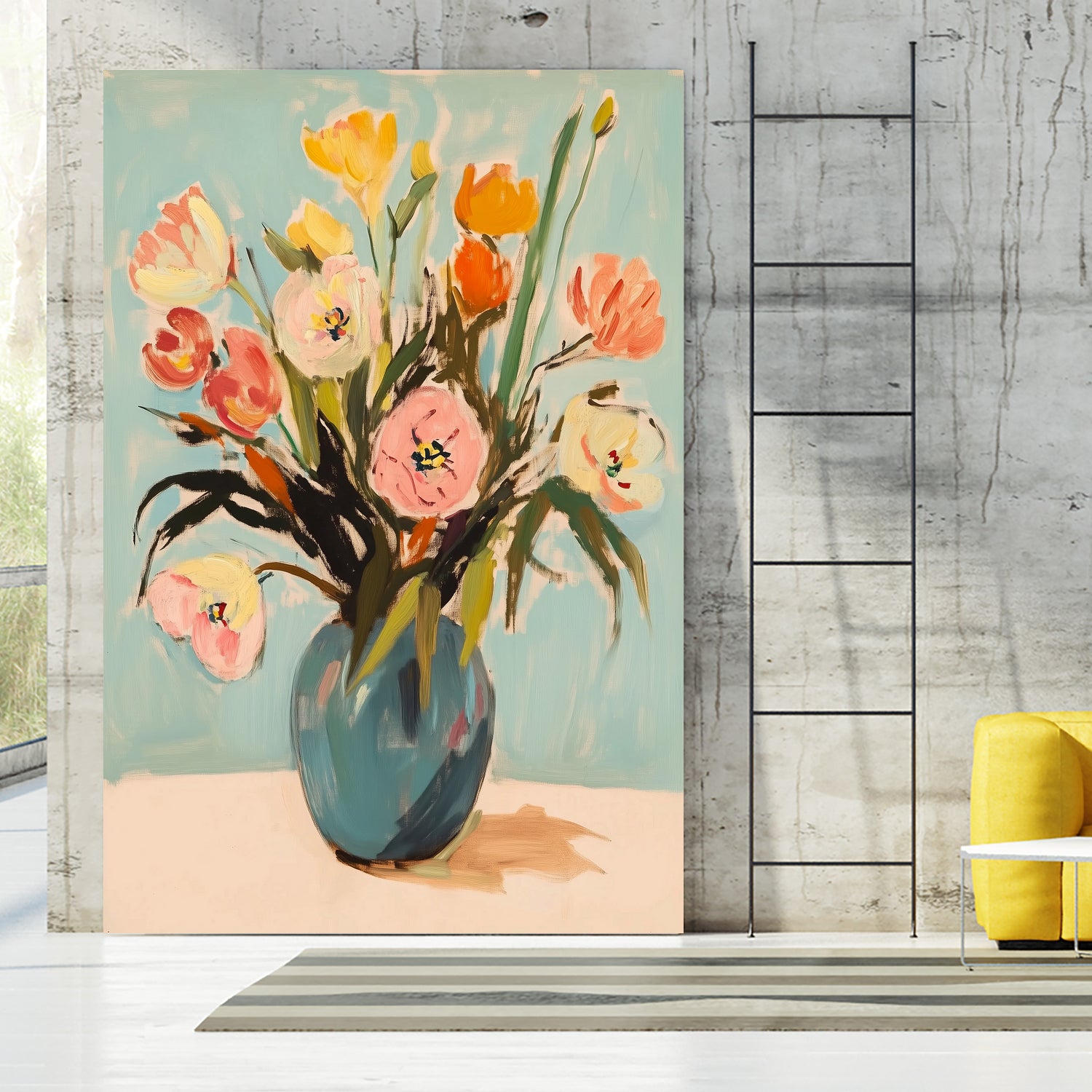 Colorful Flowers in Vase by Melloi Art Prints on GIANT ART - flowers and plants colorful