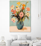 Colorful Flowers in Vase by Melloi Art Prints on GIANT ART - flowers and plants colorful
