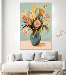 Colorful Flowers in Vase by Melloi Art Prints on GIANT ART - flowers and plants colorful
