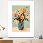 Colorful Flowers in Vase by Melloi Art Prints on GIANT ART - flowers and plants colorful