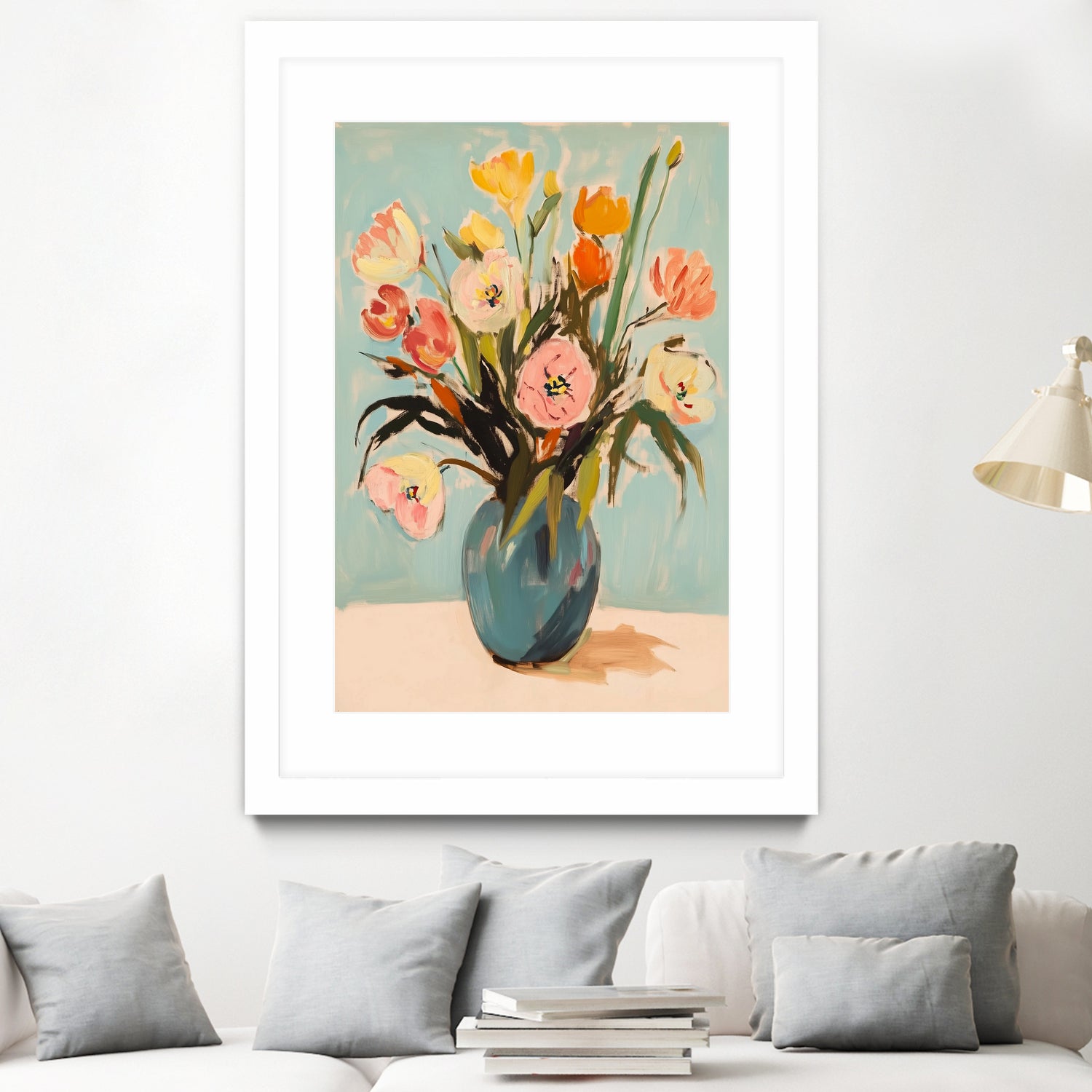 Colorful Flowers in Vase by Melloi Art Prints on GIANT ART - flowers and plants colorful