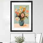 Colorful Flowers in Vase by Melloi Art Prints on GIANT ART - flowers and plants colorful