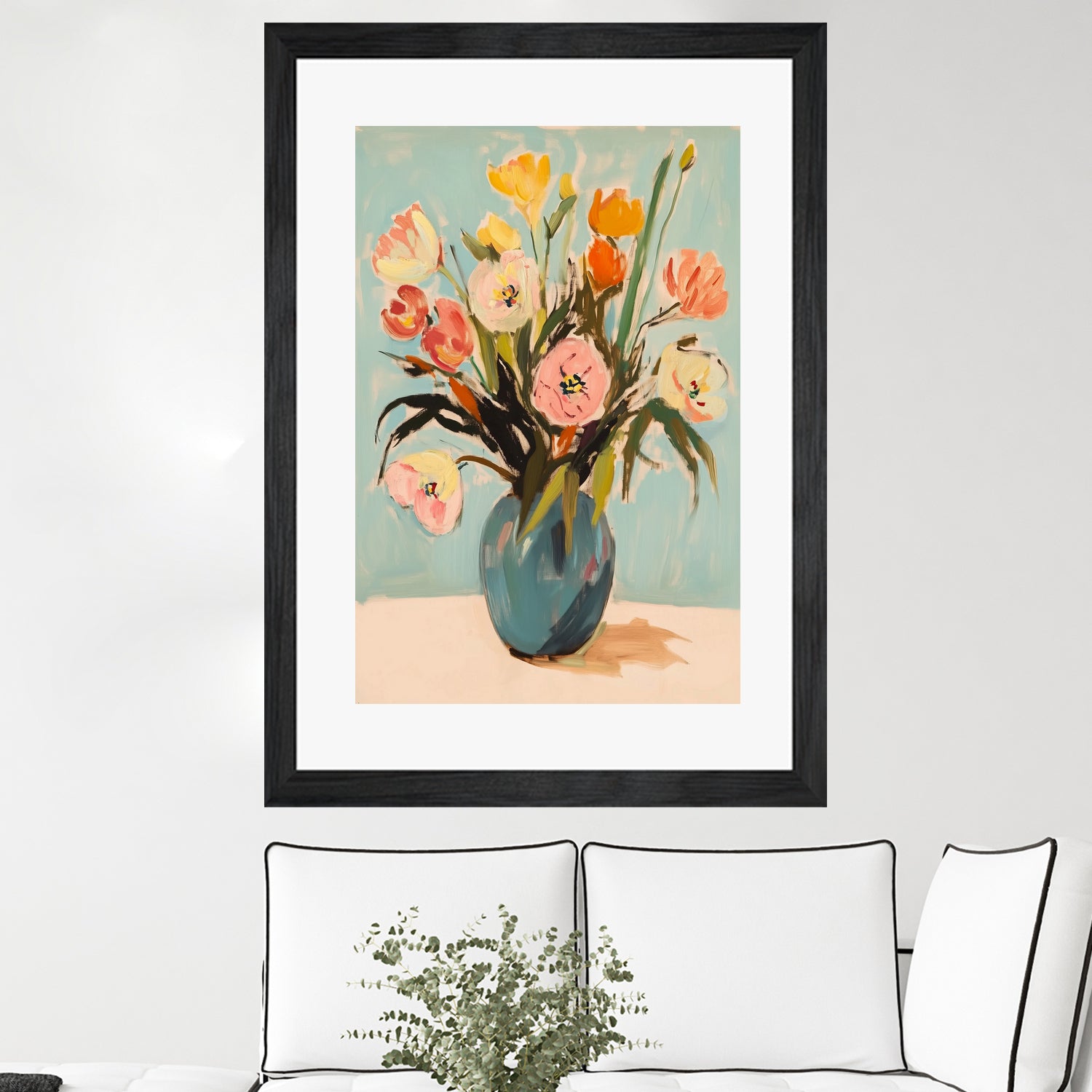 Colorful Flowers in Vase by Melloi Art Prints on GIANT ART - flowers and plants colorful