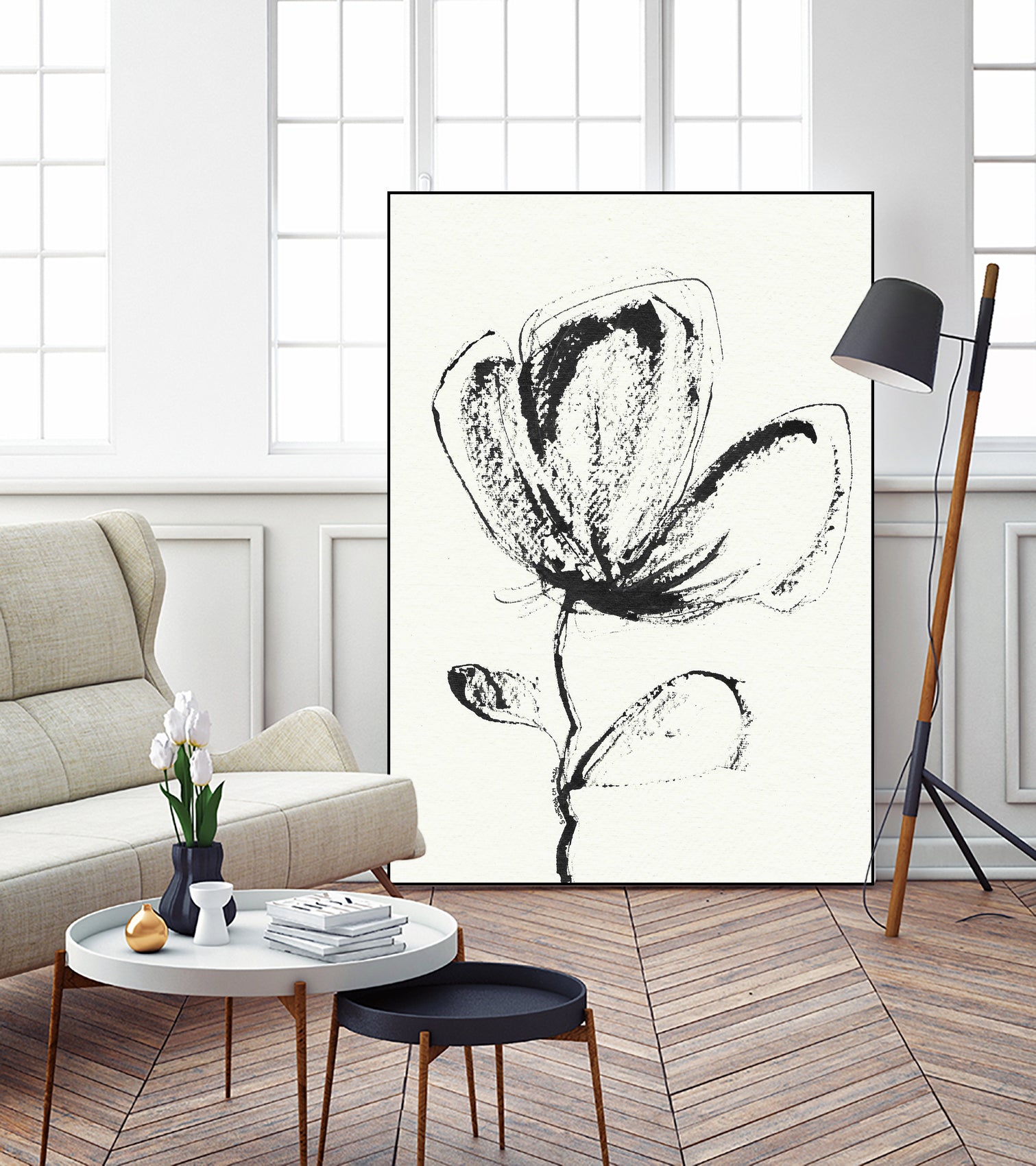 Petal Sketch Essence by Santhosh ch on GIANT ART - flowers and plants minimalist flower illustration