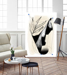 Which Came First by Jilli Darling  on GIANT ART - abstract abstract, bold, white, grey, gray, calm, painting, print,  wallart,  wall art,  energetic, colourful, graphic print, illustration, soft, brush strokes, cute, prints, home decor, beige, black, drawing