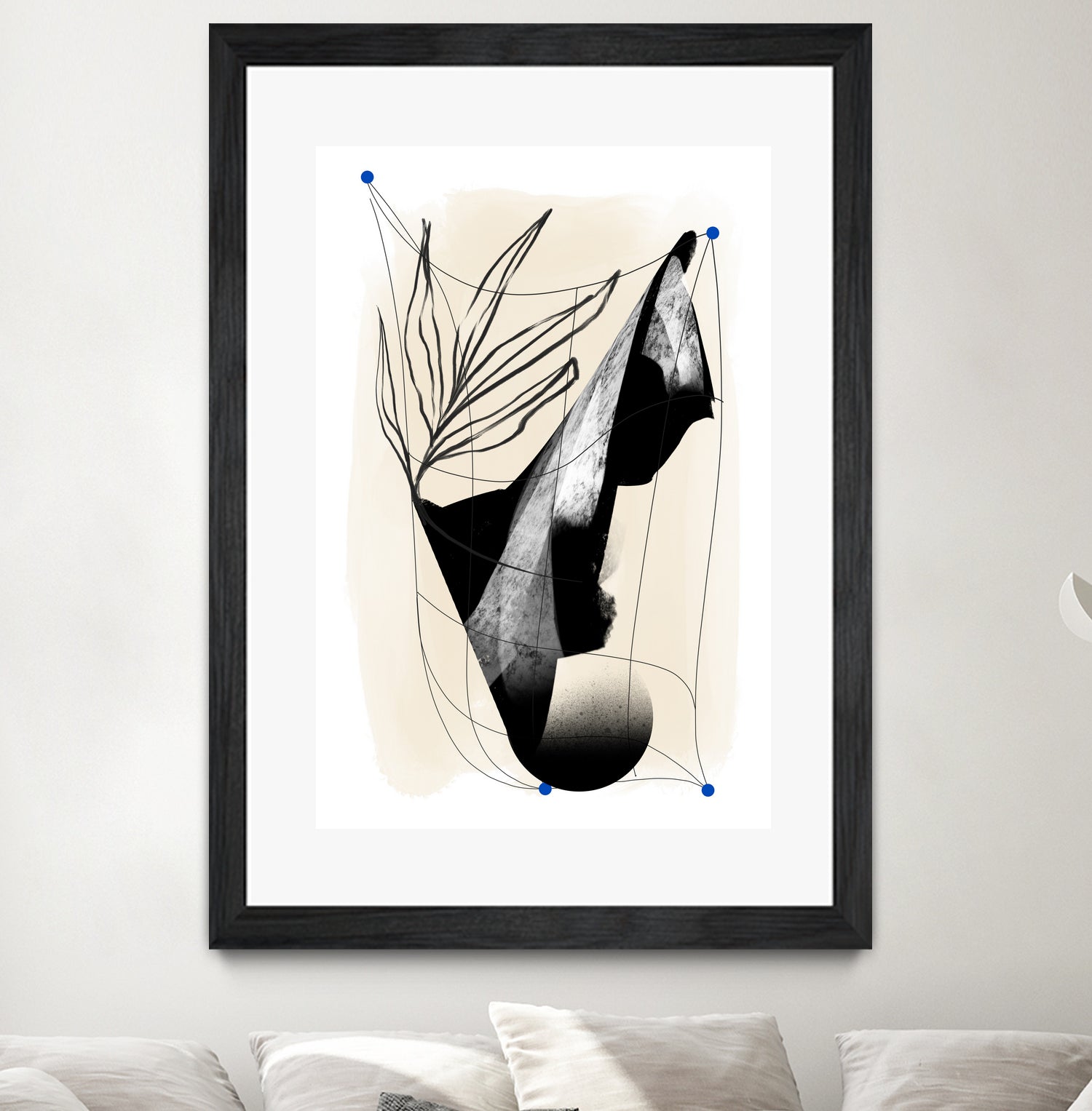 Which Came First by Jilli Darling  on GIANT ART - abstract abstract, bold, white, grey, gray, calm, painting, print,  wallart,  wall art,  energetic, colourful, graphic print, illustration, soft, brush strokes, cute, prints, home decor, beige, black, drawing