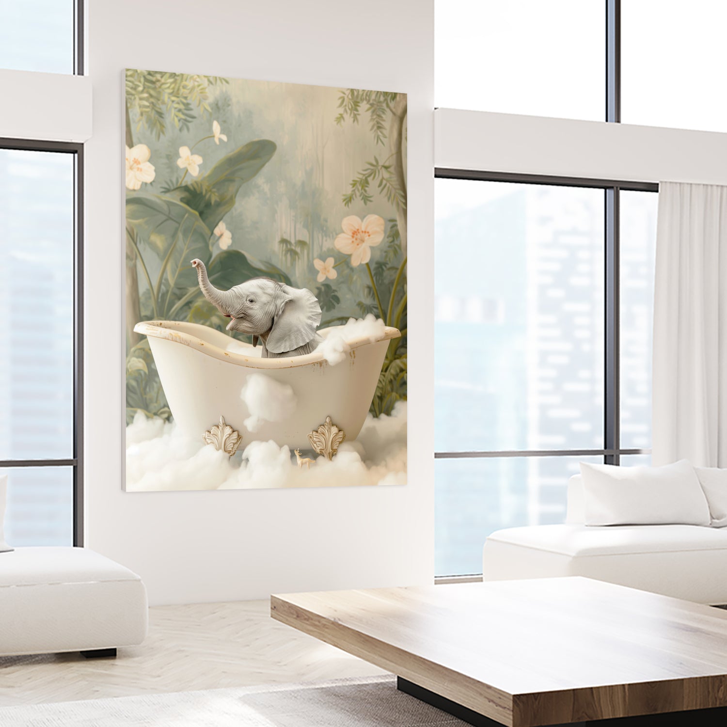 Elephant Bath Joy by Niky Rahner on GIANT ART - animals rahner