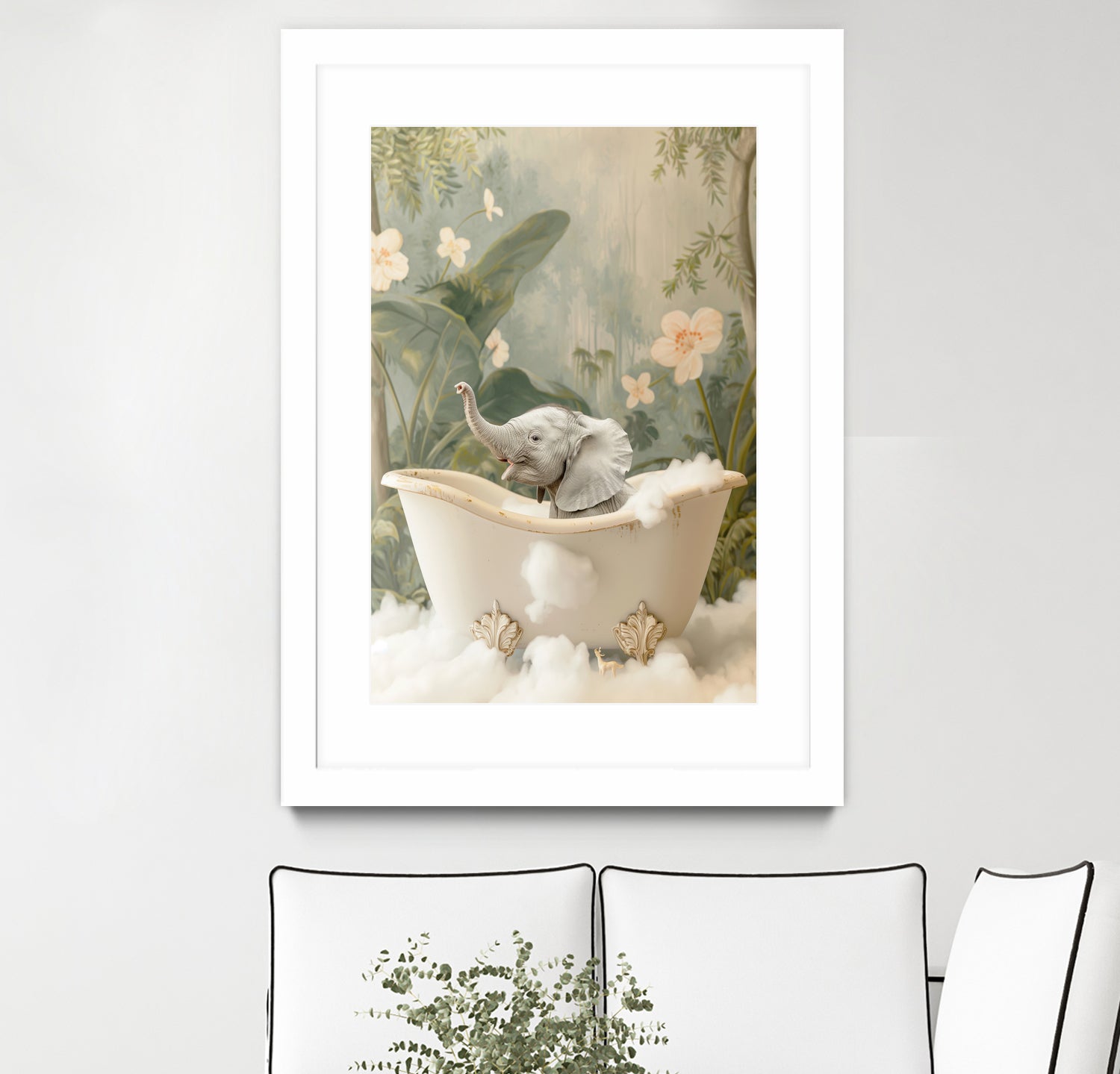 Elephant Bath Joy by Niky Rahner on GIANT ART - animals rahner