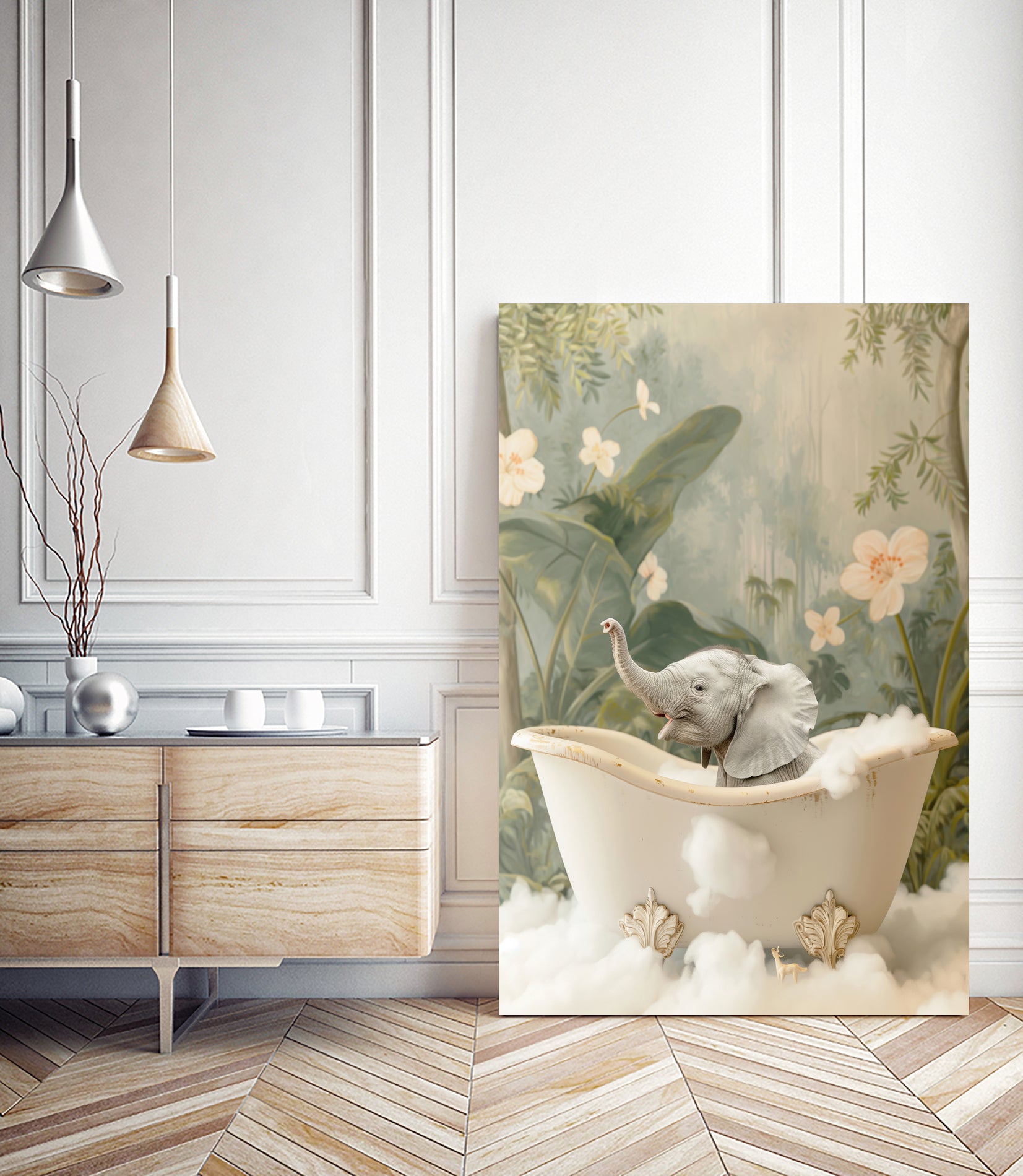 Elephant Bath Joy by Niky Rahner on GIANT ART - animals rahner