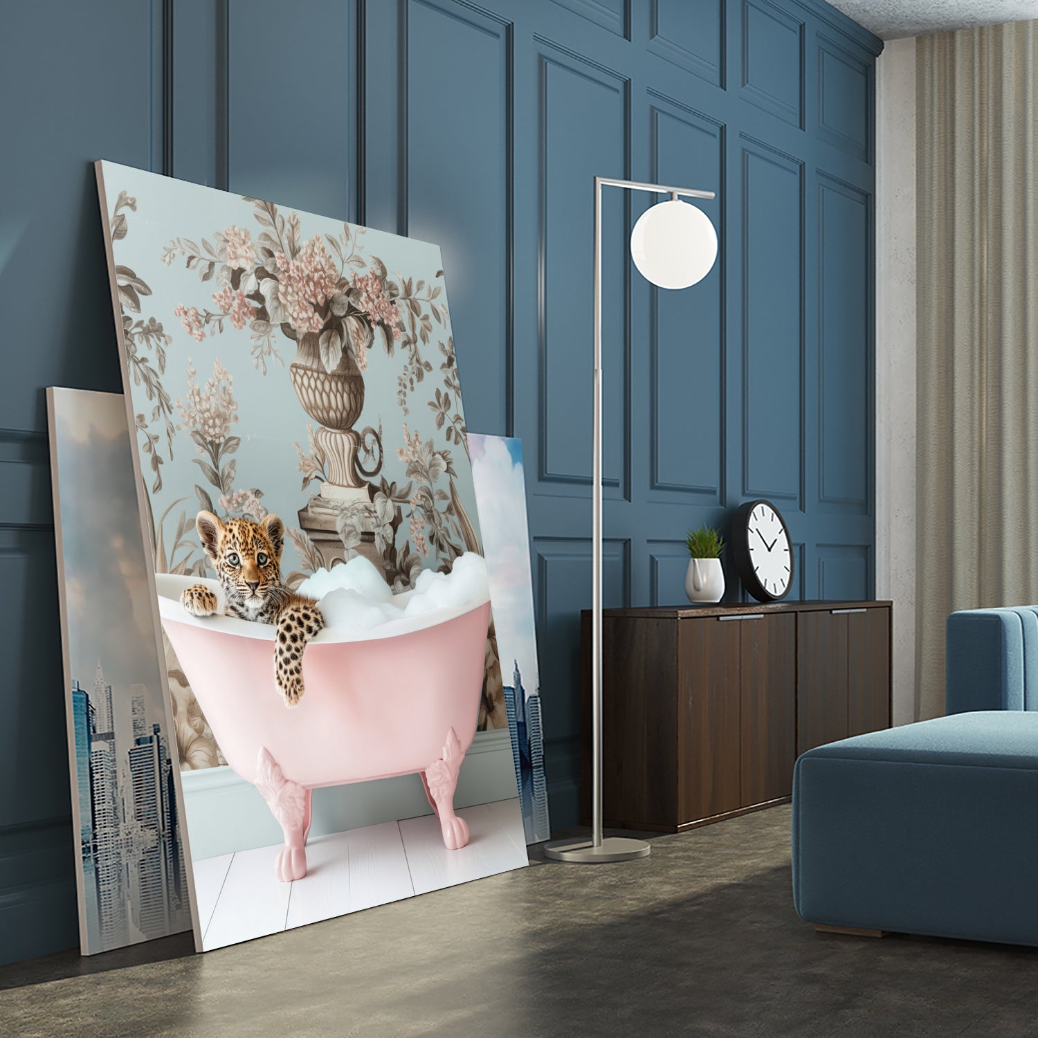 Leoparda Pink Bubble Bath by Niky Rahner on GIANT ART - botanical rahner