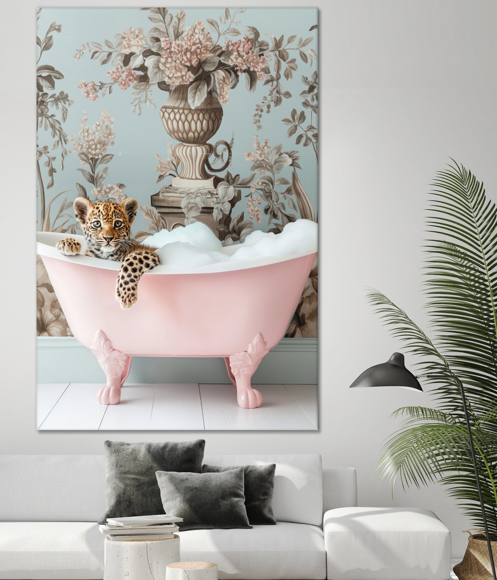 Leoparda Pink Bubble Bath by Niky Rahner on GIANT ART - botanical rahner