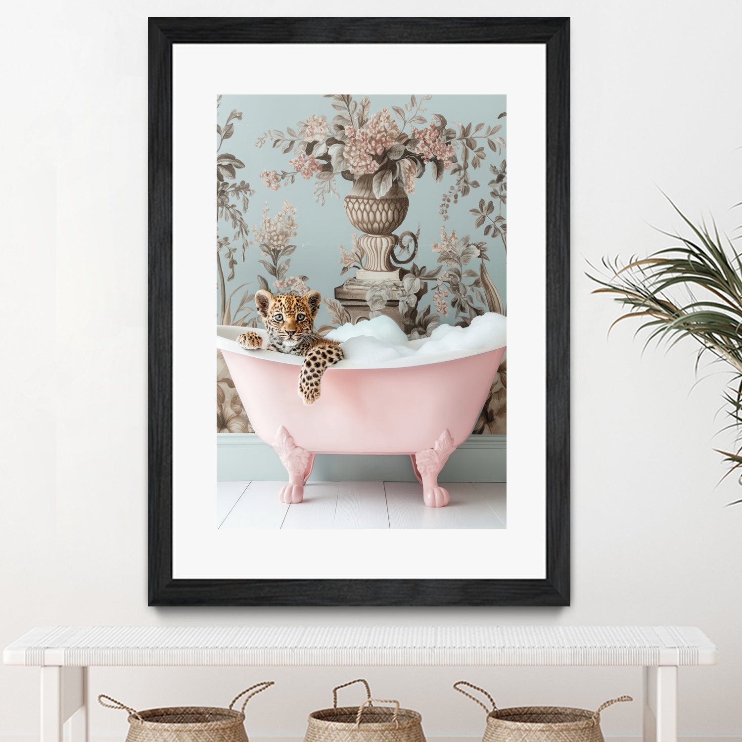 Leoparda Pink Bubble Bath by Niky Rahner on GIANT ART - botanical rahner