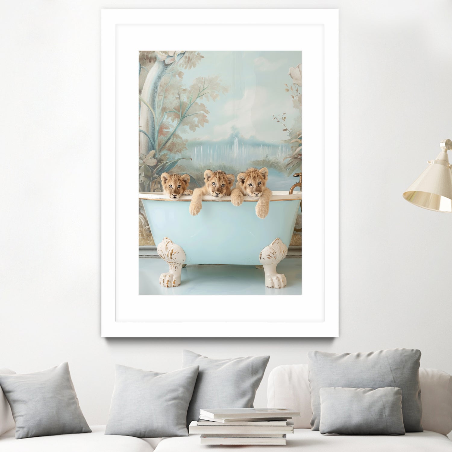 Blue Lagoon Lion Cubs by Niky Rahner on GIANT ART - animals rahner