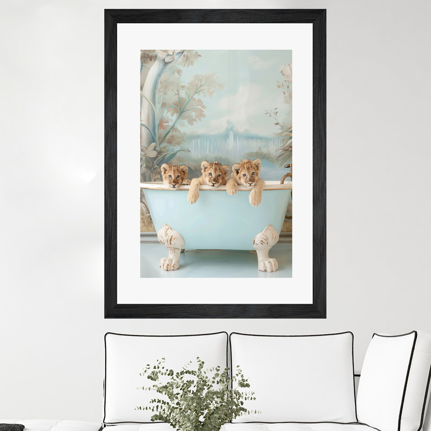 Blue Lagoon Lion Cubs by Niky Rahner on GIANT ART - animals rahner