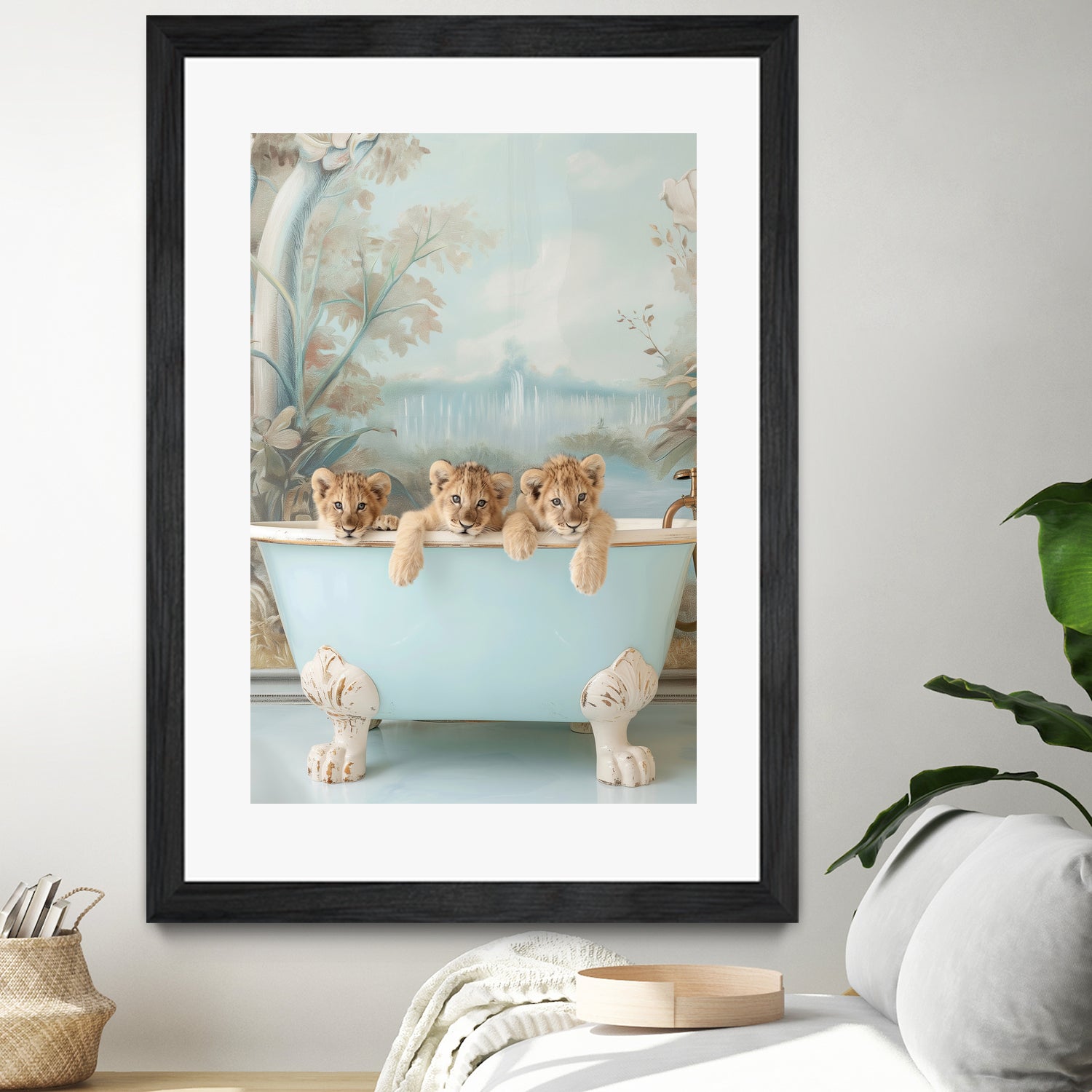 Blue Lagoon Lion Cubs by Niky Rahner on GIANT ART - animals rahner