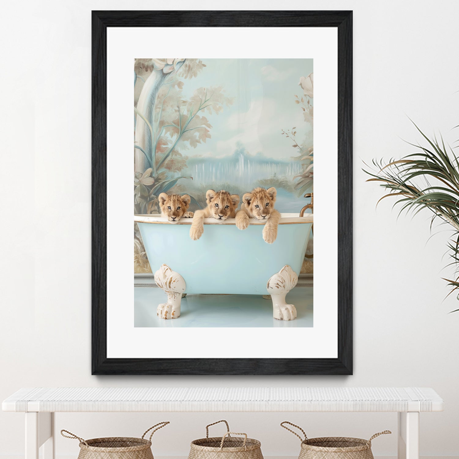 Blue Lagoon Lion Cubs by Niky Rahner on GIANT ART - animals rahner