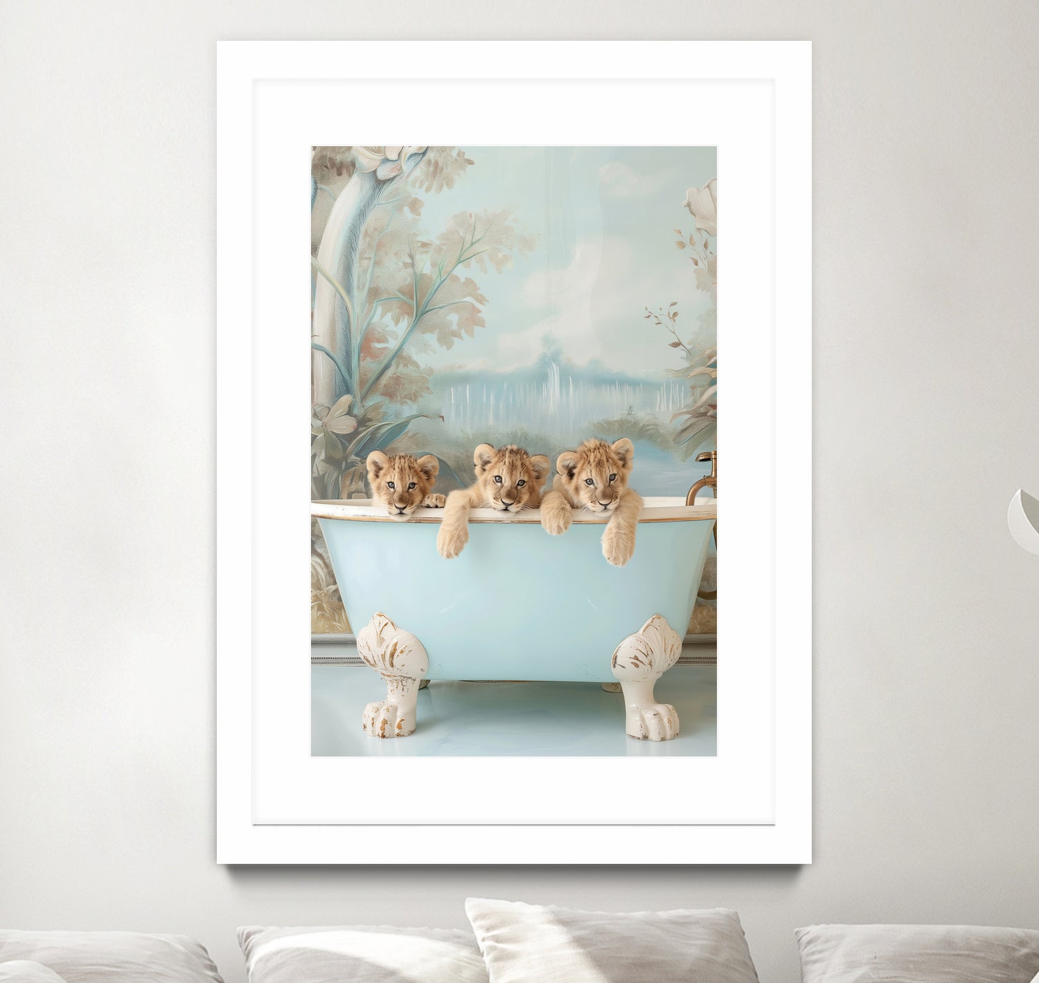 Blue Lagoon Lion Cubs by Niky Rahner on GIANT ART - animals rahner