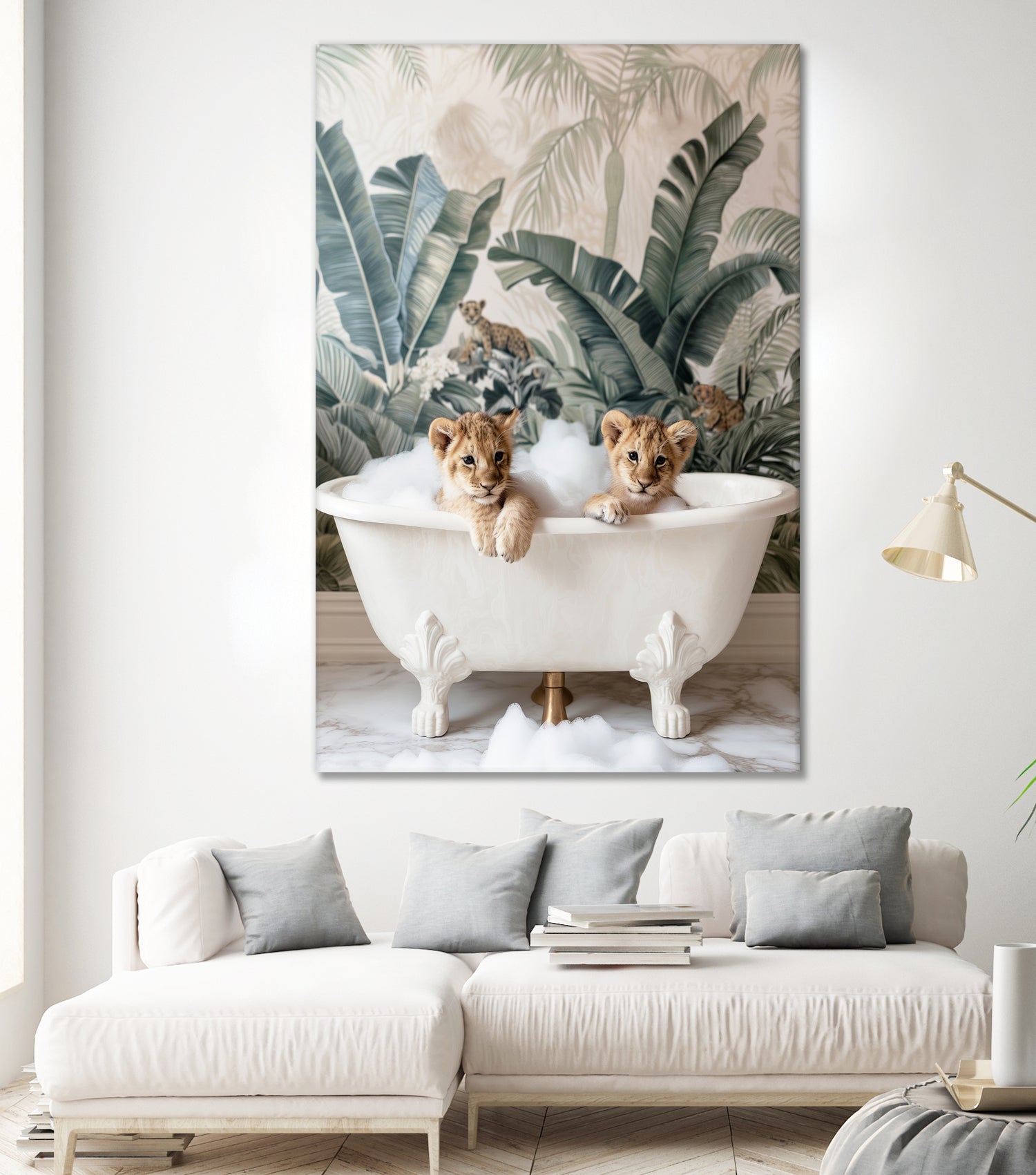 Tropical Lion Bath by Niky Rahner on GIANT ART - animals rahner