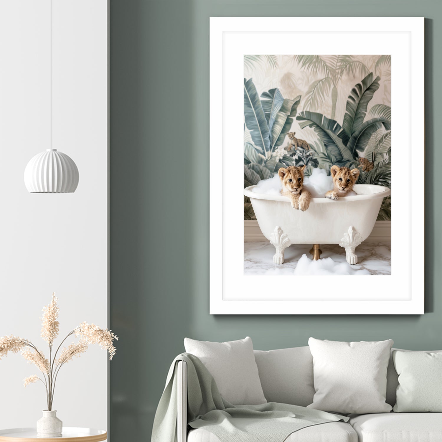 Tropical Lion Bath by Niky Rahner on GIANT ART - animals rahner