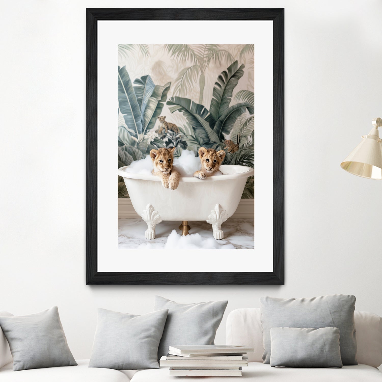 Tropical Lion Bath by Niky Rahner on GIANT ART - animals rahner