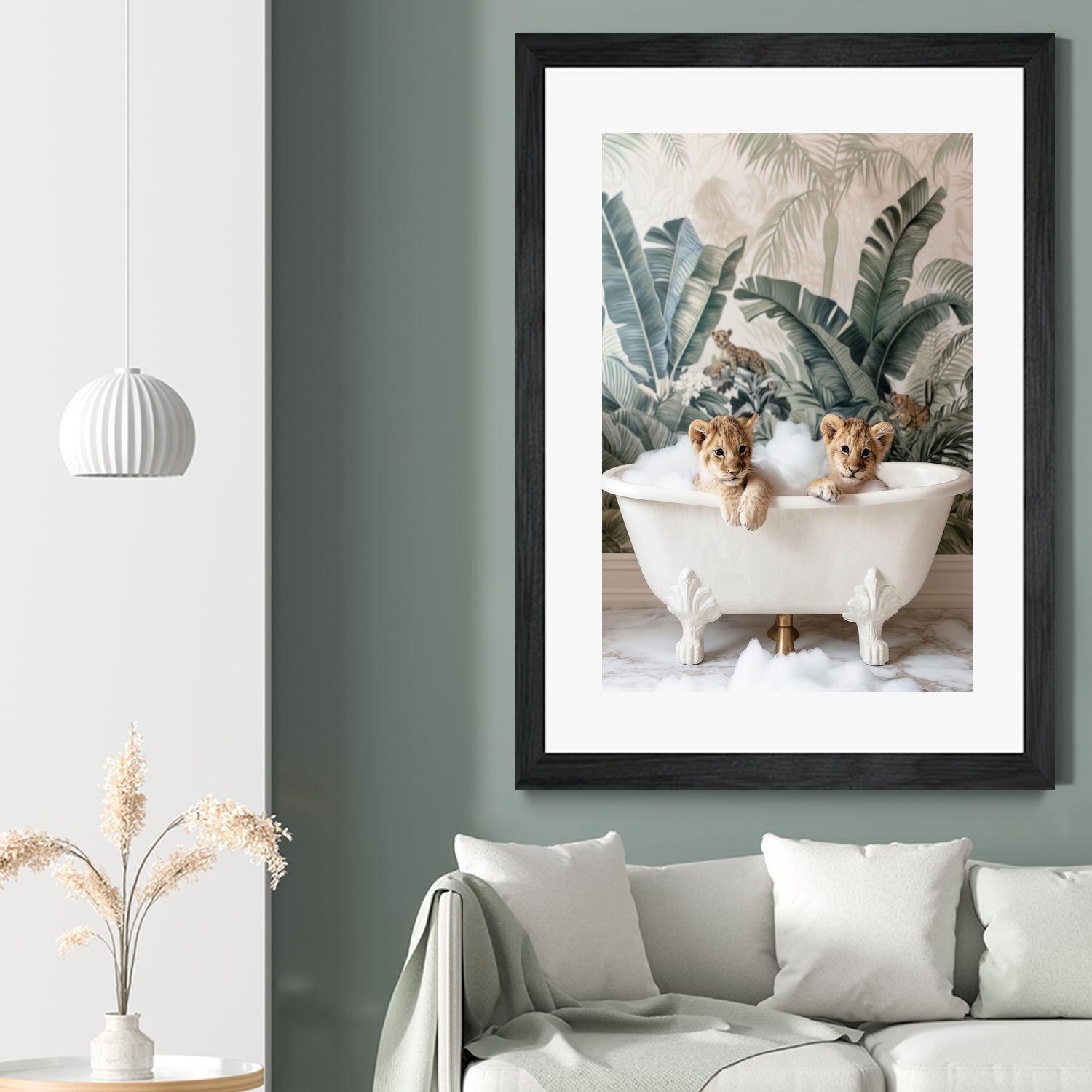 Tropical Lion Bath by Niky Rahner on GIANT ART - animals rahner