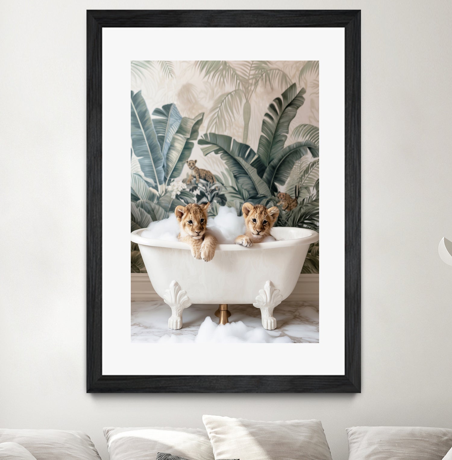 Tropical Lion Bath by Niky Rahner on GIANT ART - animals rahner