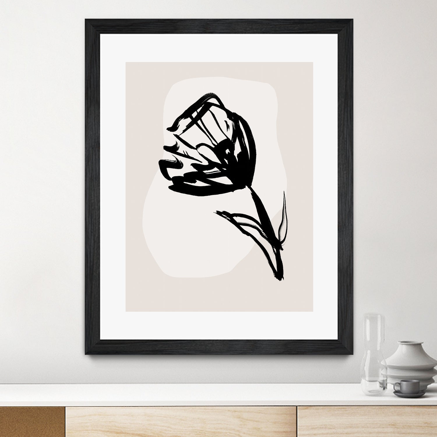 Monochrome Blossom by Treechild on GIANT ART - flowers and plants minimalist-floral-art