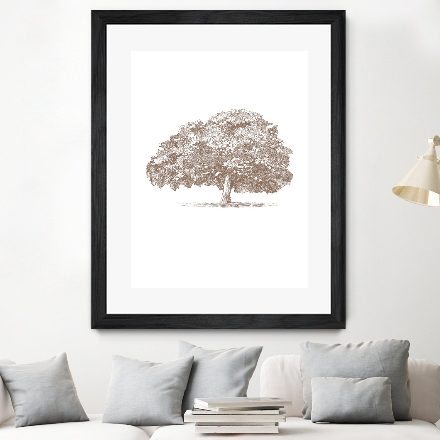 Big Tree in Brown Sepia - Art Print by Katie Oa#039;Shea | GIANT ART