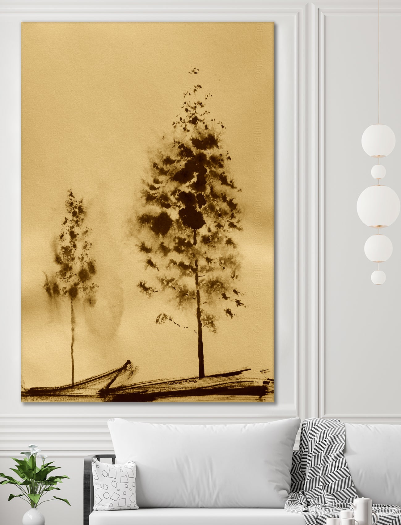 Two Trees Capturing Simplicity And Nature by Santhosh ch on GIANT ART - 14071 illustration