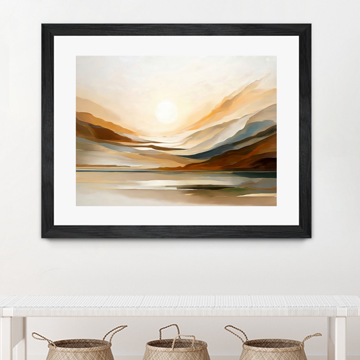 Sunset Through Misty Peaks - Art Print by Alpenglow Workshop