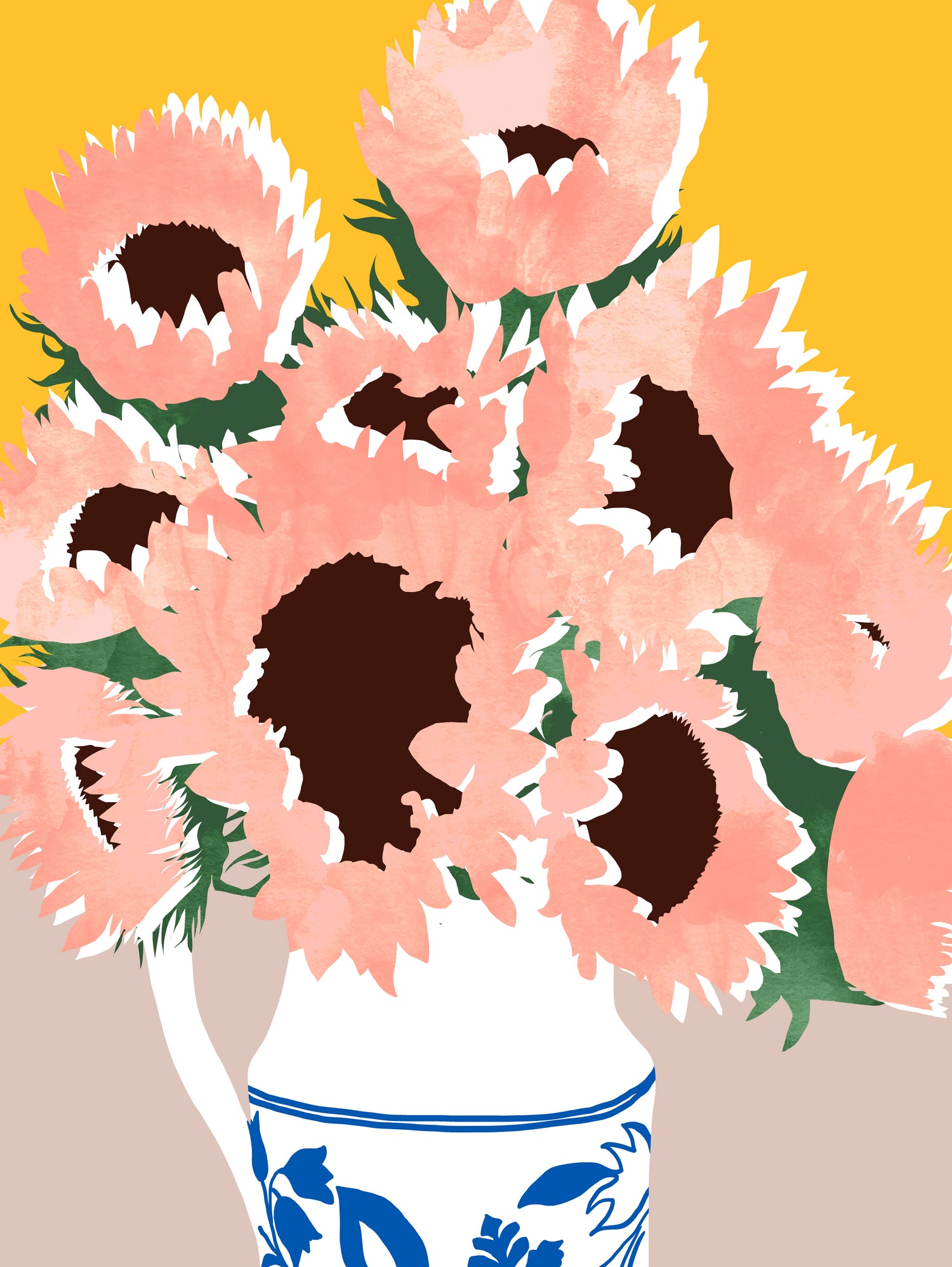 Sunshine On a Cloudy Day by Uma Gokhale on GIANT ART - floral art flowers and plants floral art