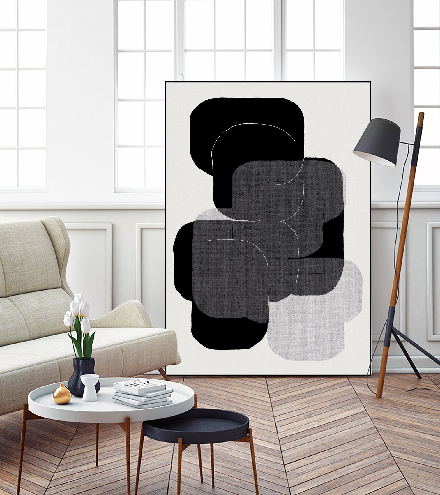 Abstract Forms in Black by cartissi on GIANT ART - abstract grey
