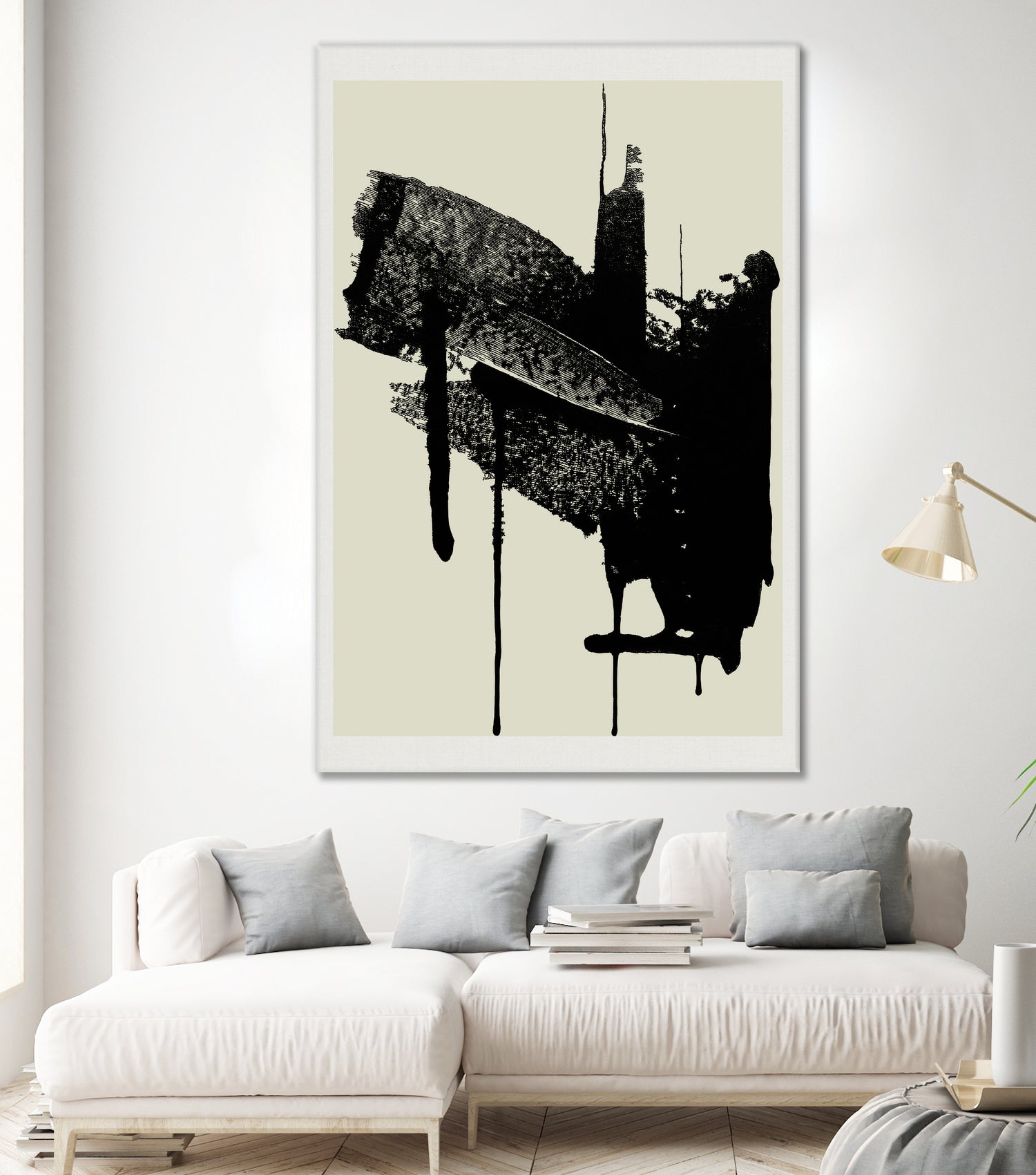Abstract Brushstrokes in Black and Cream by cartissi on GIANT ART - abstract art abstract abstract art