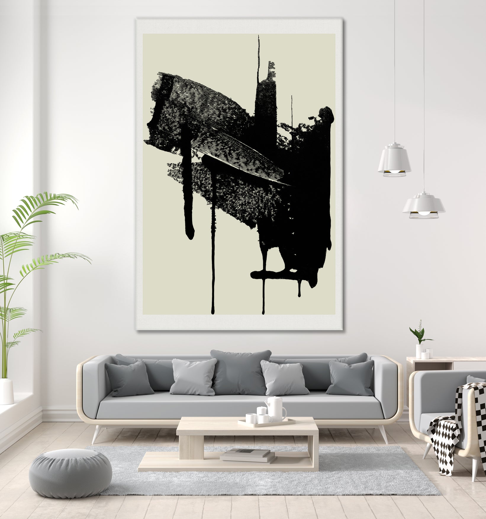 Abstract Brushstrokes in Black and Cream by cartissi on GIANT ART - abstract art abstract abstract art