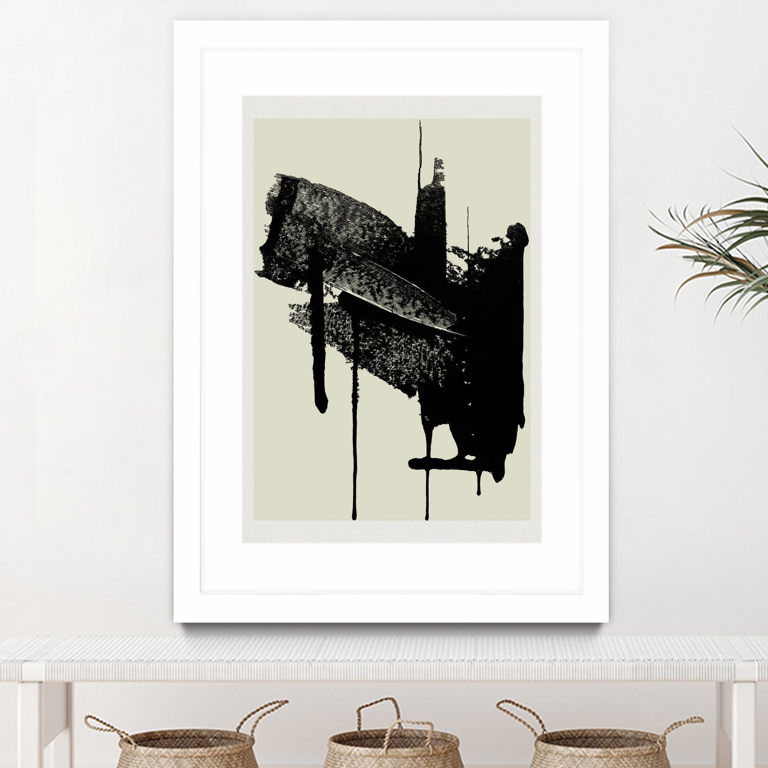 Abstract Brushstrokes in Black and Cream by cartissi on GIANT ART - abstract art abstract abstract art