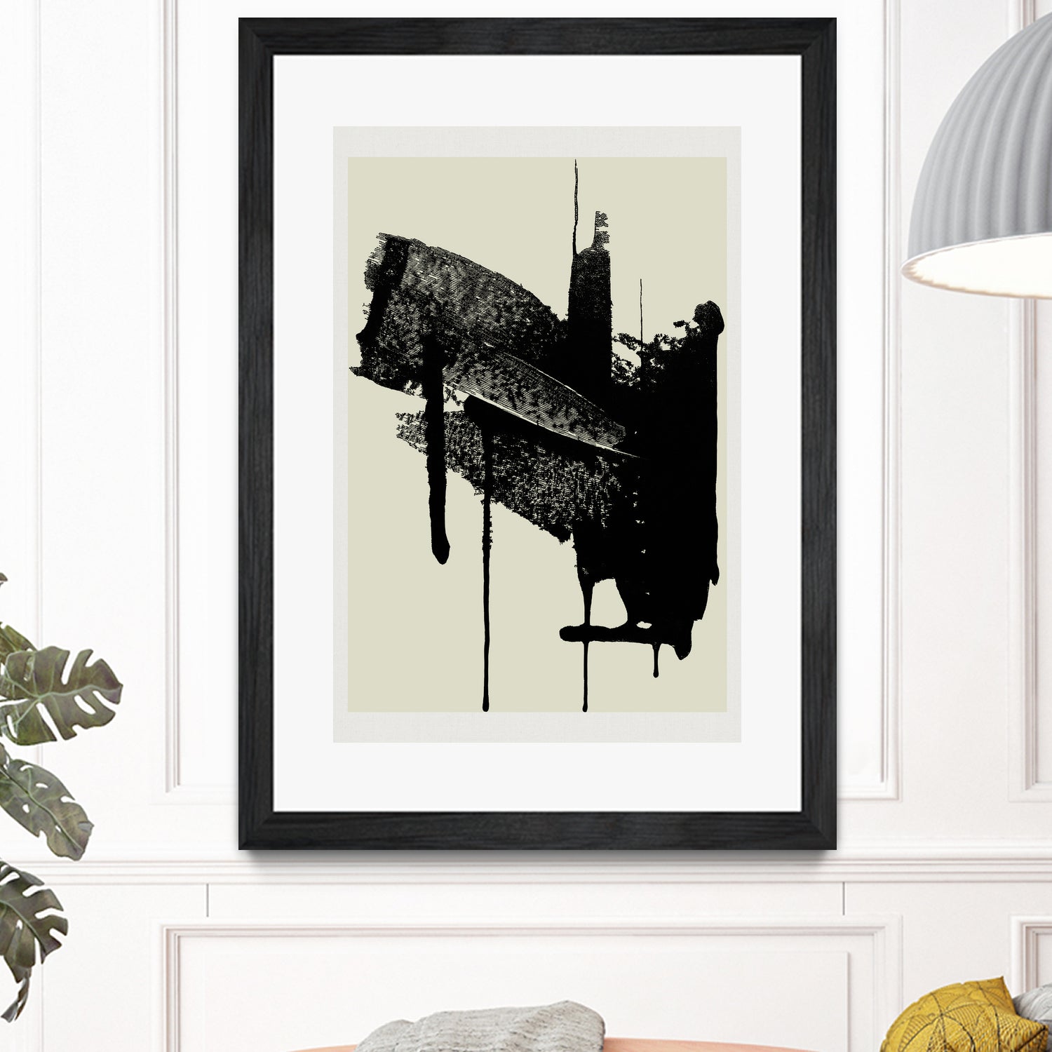 Abstract Brushstrokes in Black and Cream by cartissi on GIANT ART - abstract art abstract abstract art